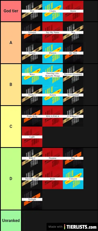 Ateez Songs Tier List Maker - TierLists.com