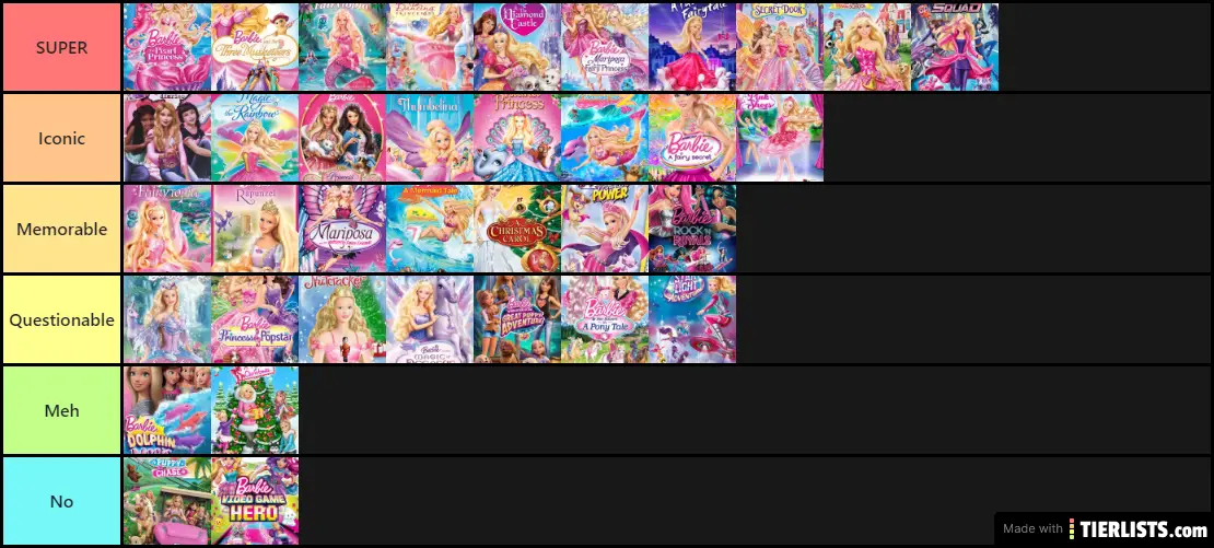 all 36 barbie movies