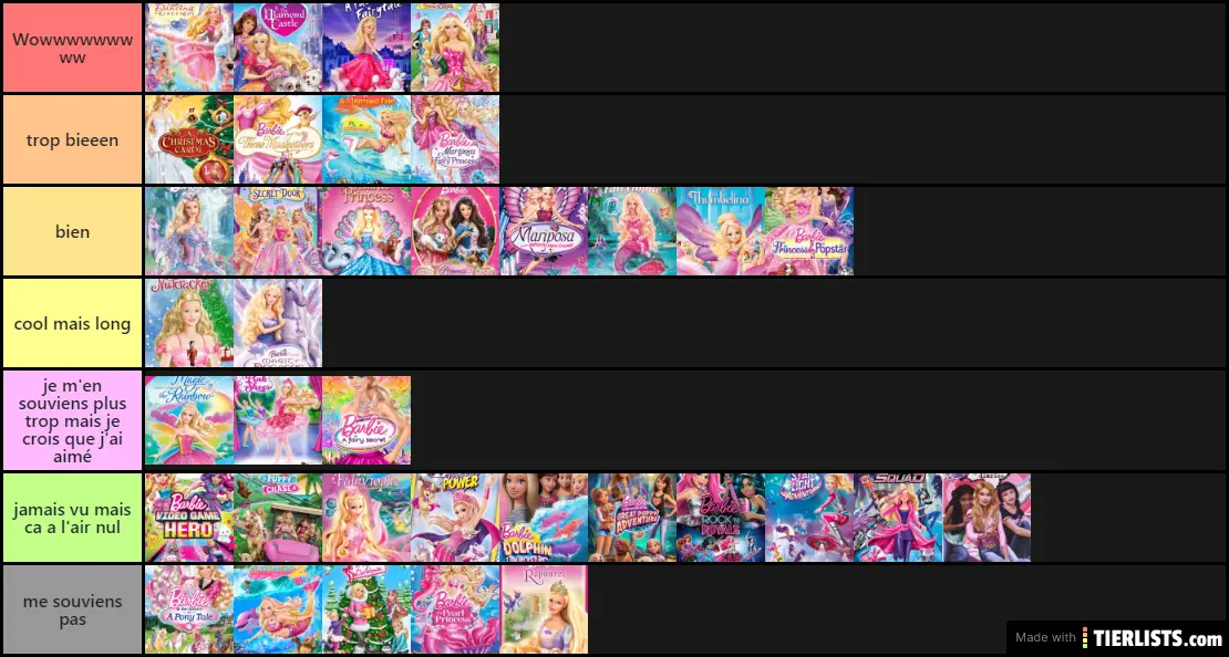 all 36 barbie movies