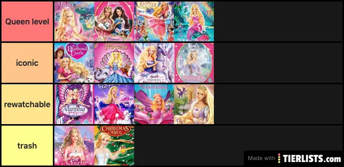 barbie movies in english list