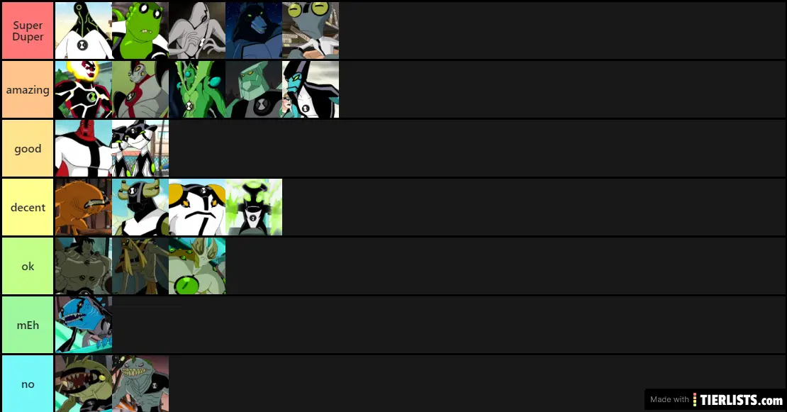 ben 10 original aliens list Tier List - TierLists.com