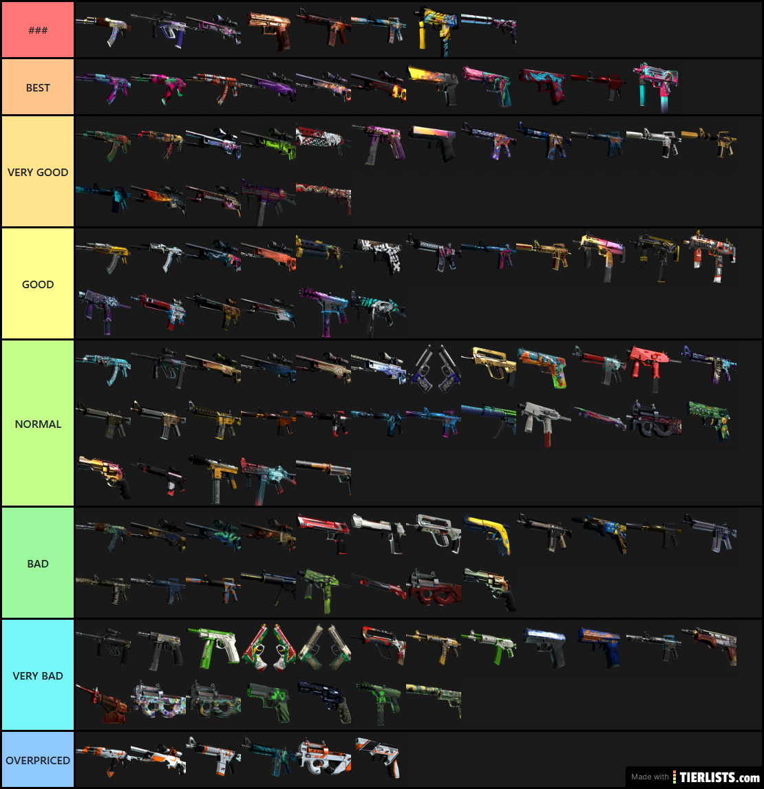 Skins Csgo Tier List Maker TierLists Skins Csgo Tier List Maker TierLists