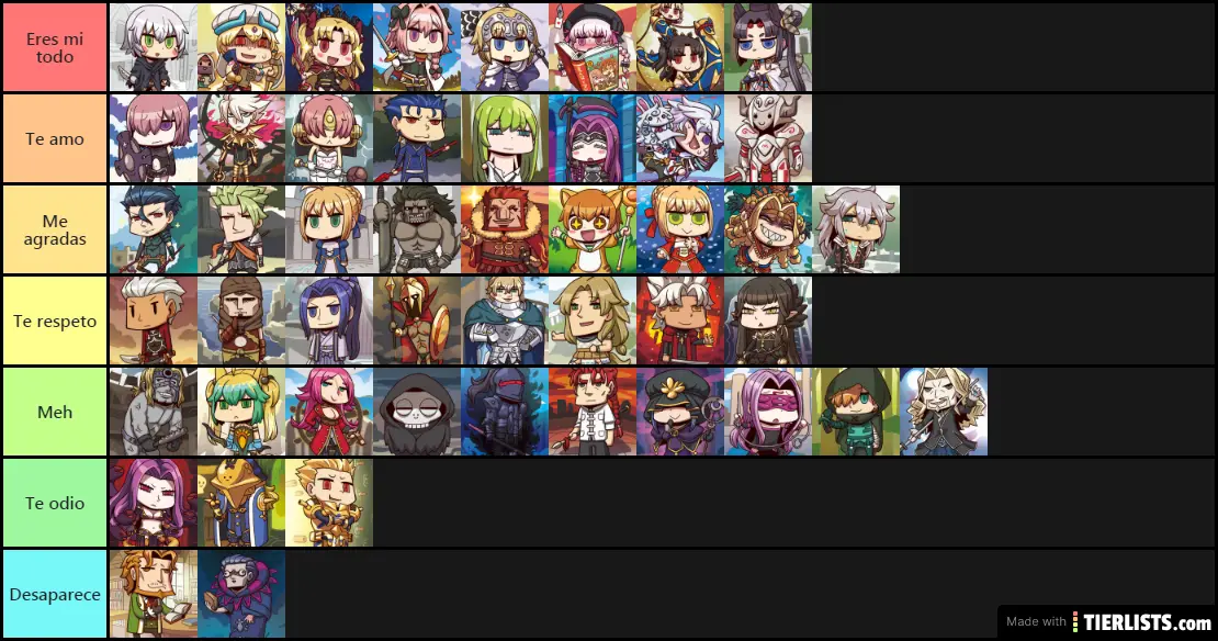 Servants Tier List Maker - TierLists.com