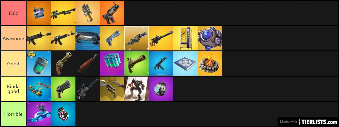 Fortnite Items Tier List Maker - TierLists.com