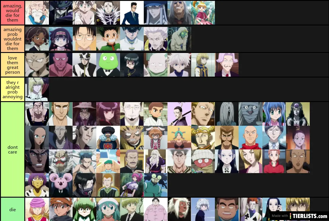 How Many Seasons Of Hxh Are There HxH Tier List - TierLists.com