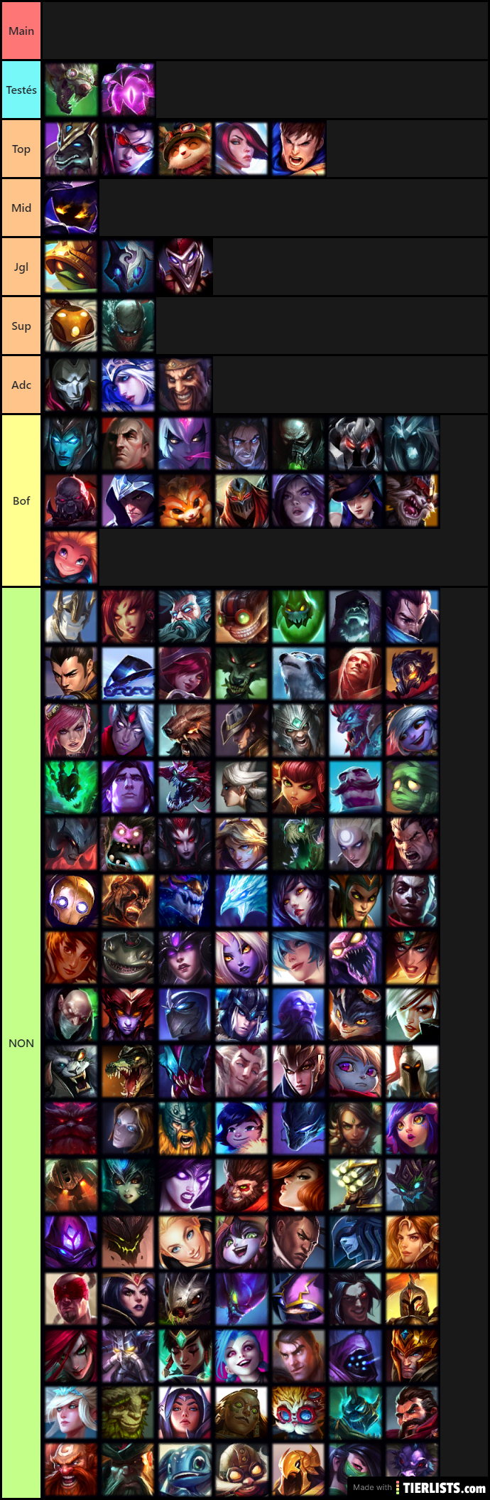 League Of Legends Tier List Maker TierLists