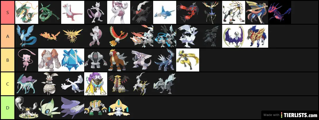 Ranking All Legendary Or Mythical Pokemon In My Opinion