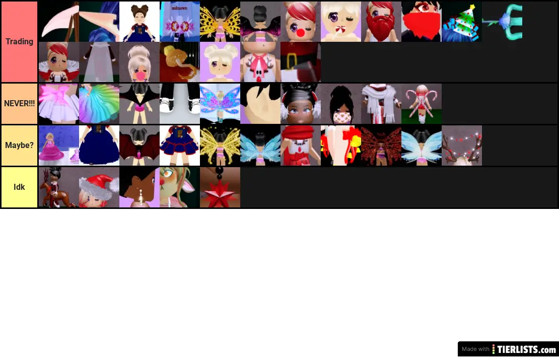 Royale High Items That I Have Tier List Maker Tierlists Com