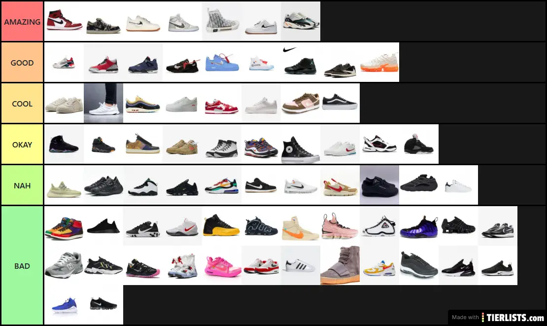 all-sneakers-list-tier-list-maker-tierlists