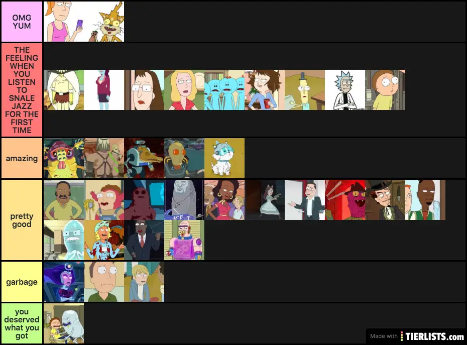 Rick And Morty Characters Tier List Maker Tierlists Com