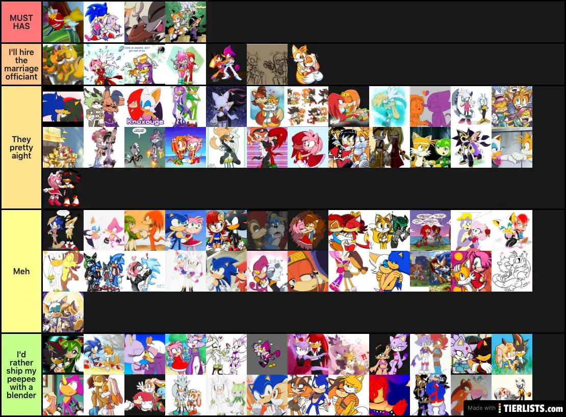 Sonic ships tier list maker tierlists