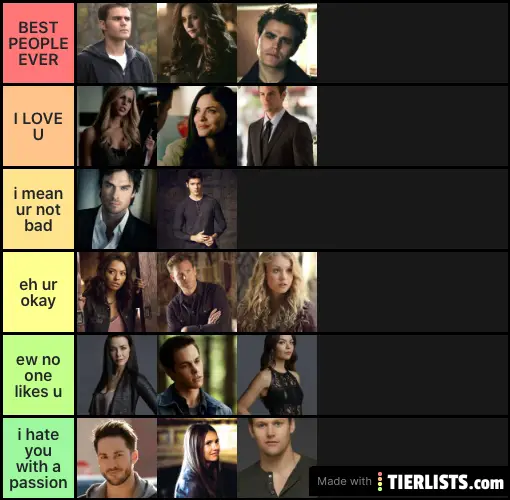 best vampire diaries characters Tier List Maker